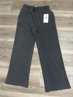 Kids Charcoal Gray Wide-Leg Sweatpants